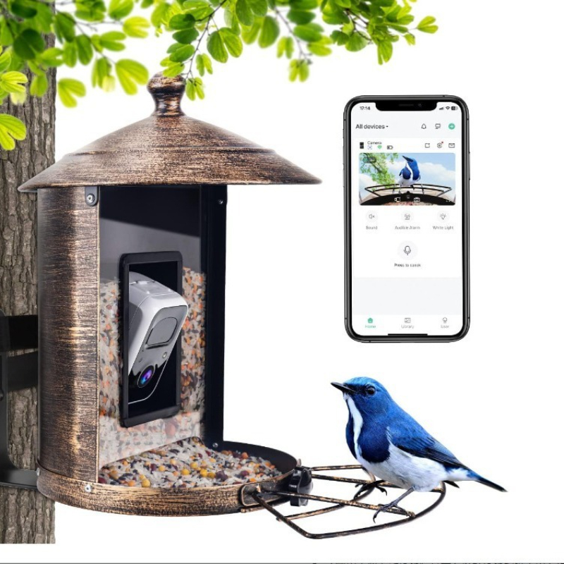 Gardening Tools With Definition - AI搭載のカメラ付きインテリジェントバードフィーダー、屋外庭園用、高解像度識別レンズ付き、野鳥用フィーダー