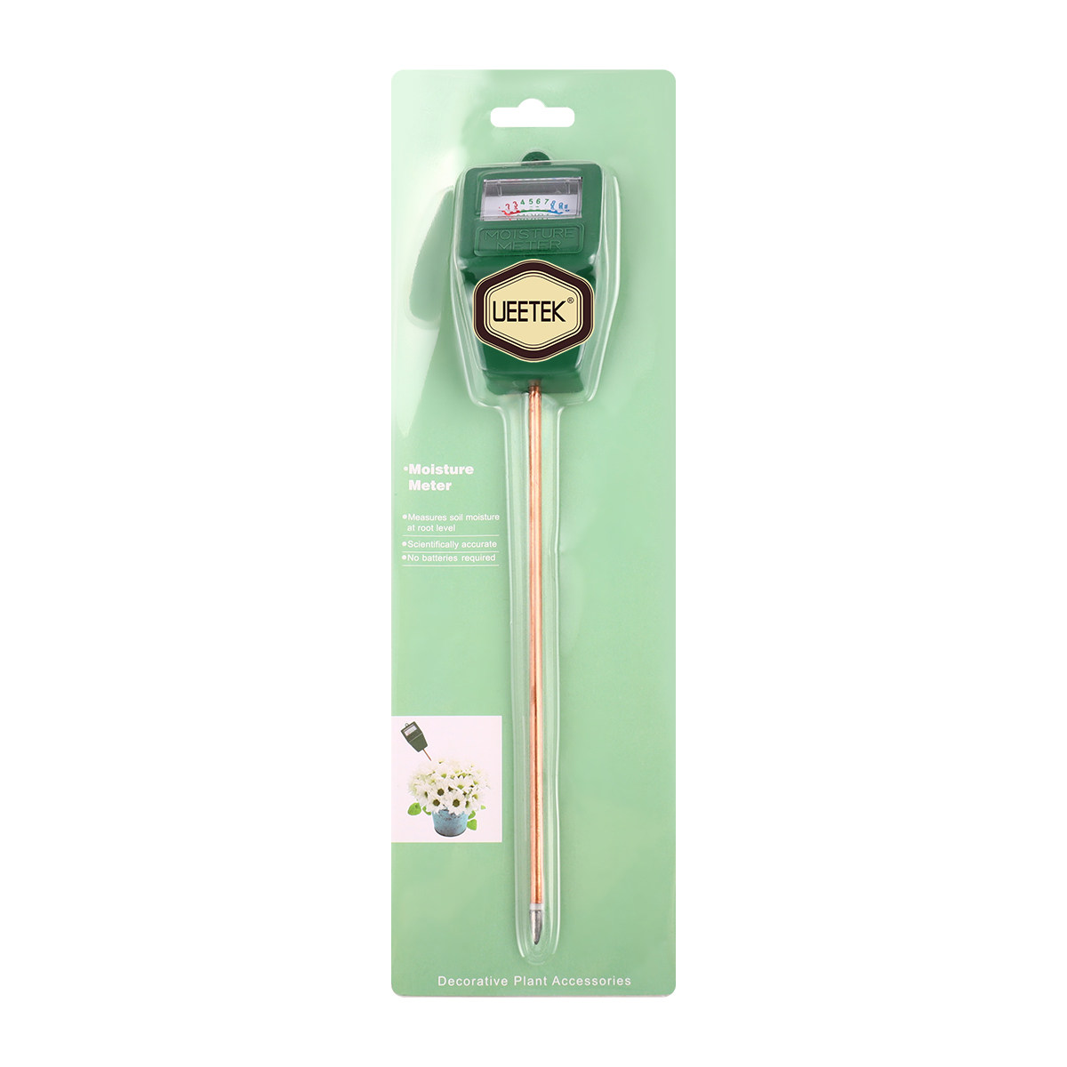 Moisture Meter Plant - 土壌水分計。高精度な水分センサーを搭載し、庭、農場、芝生、屋内、屋外の植物の土壌水分を測定・監視します。