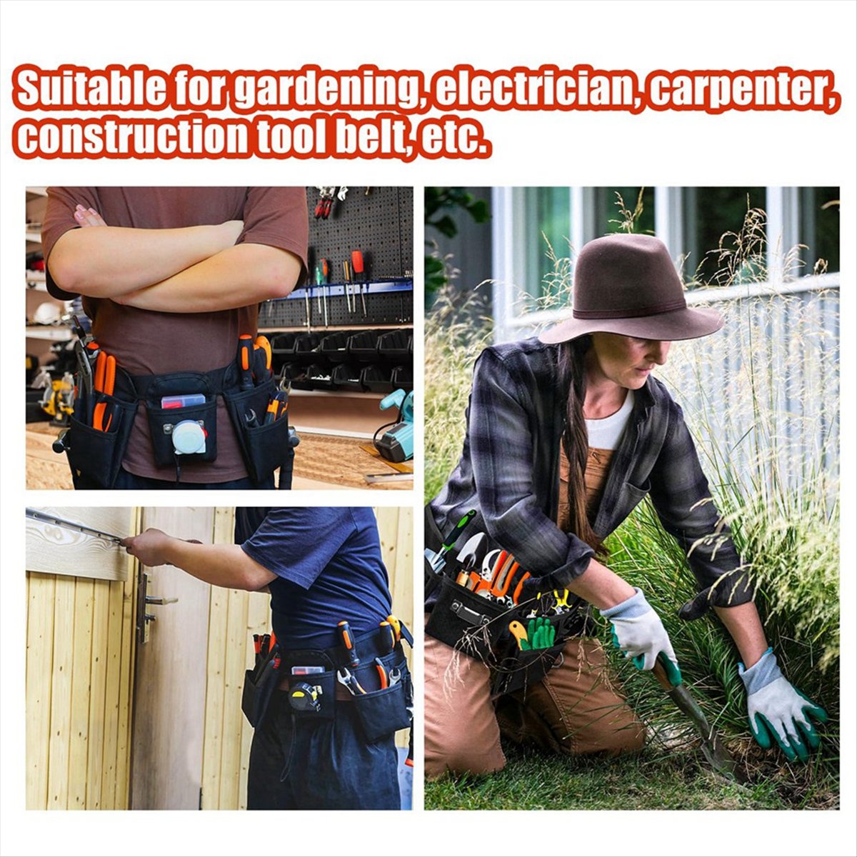 活気に満ちた頑丈なツールベルト（男女兼用）、クイックリリース - Gardening Tools Women のレビューと価格