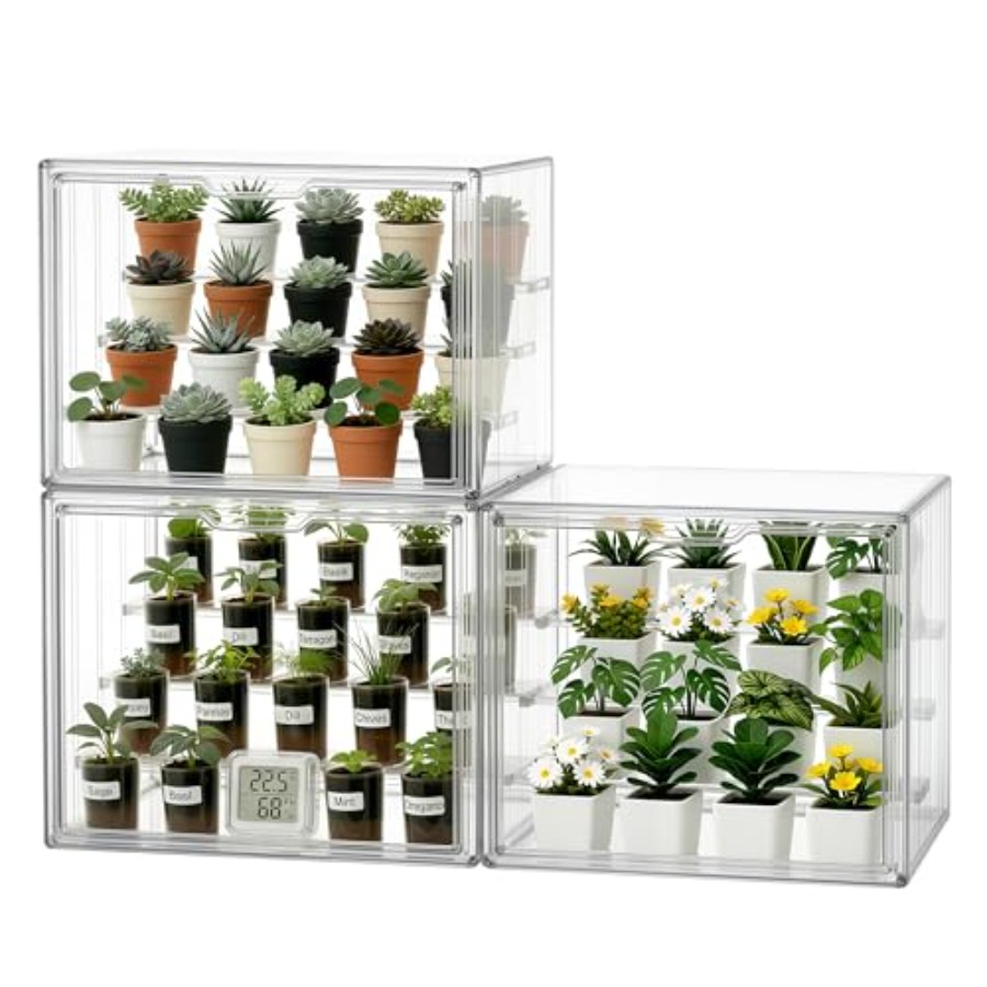 屋内卓上ミニ温室、小型植物育苗用、透明プラスチック製、磁気ド - Greenhouse Mini Indoor のレビューと価格