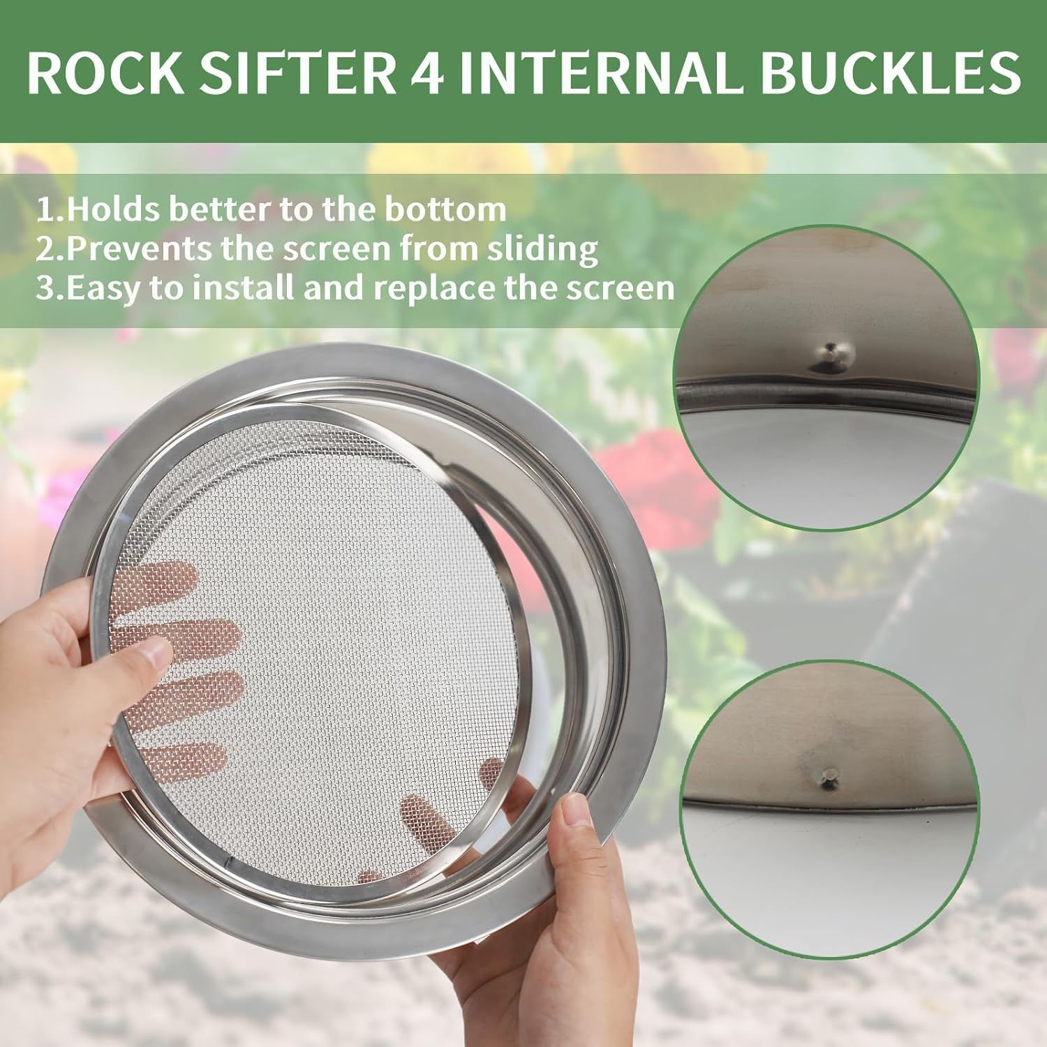 土壌ふるいセット ガーデン土壌ふるい ステンレス鋼メッシュふ - Garden Sieve Soil のレビューと価格