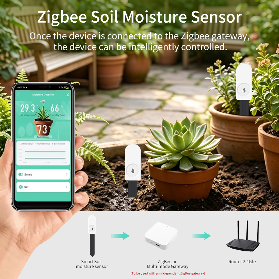 スマートZigbee 3.0土壌テスター、植物・庭園用湿度・ - Moisture Meter Plant のレビューと価格