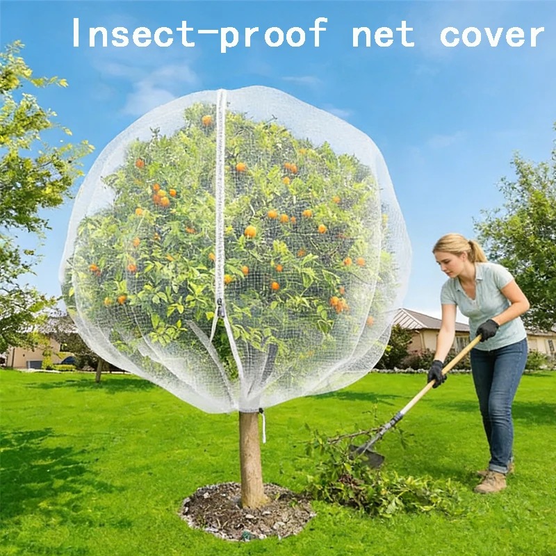ロープとジッパー付きの大型植物保護カバー、花や果物の防虫ネッ - Gardening Tools Used のレビューと価格