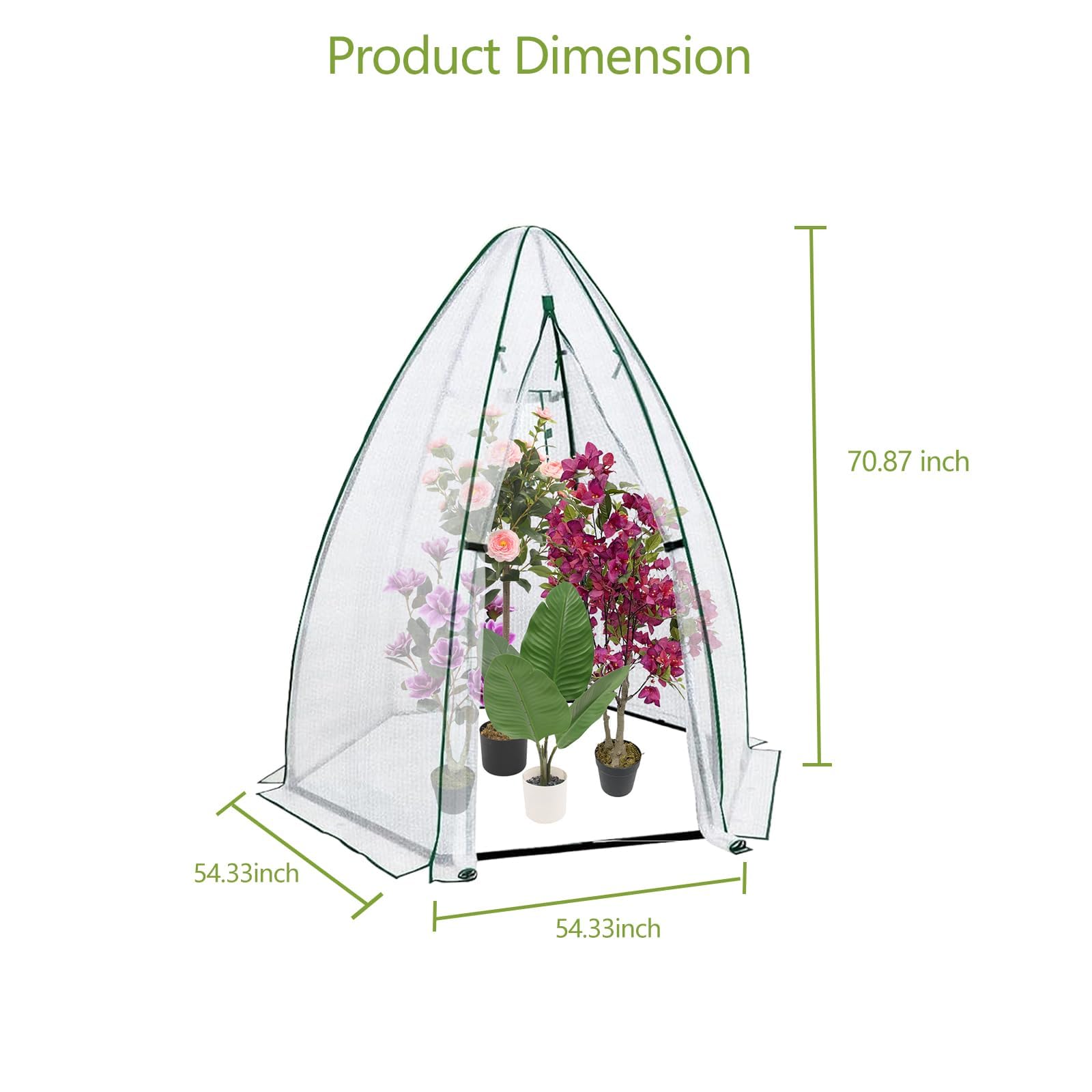 54x54x71ミニ六角形温室、ポータブルウォークイン温室、 - Greenhouse Mini Indoor のレビューと価格