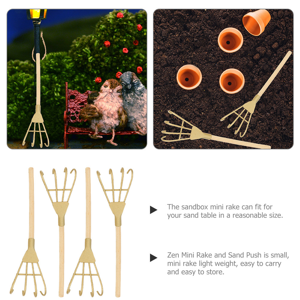 5個入り、金色の鉄製ミニレーキ、装飾用、小さなペンダント、ヴ - Gardening Tools Vintage のレビューと価格