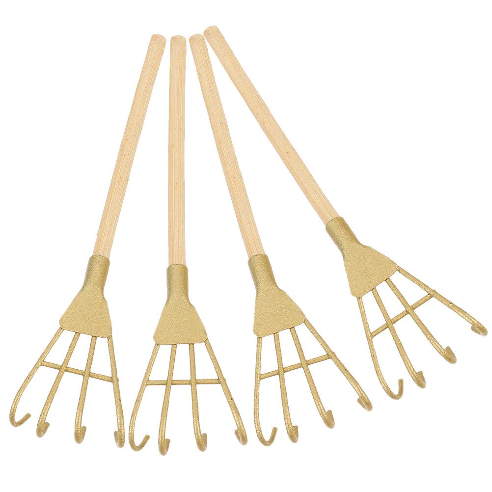 5個入り、金色の鉄製ミニレーキ、装飾用、小さなペンダント、ヴ - Gardening Tools Vintage のレビューと価格